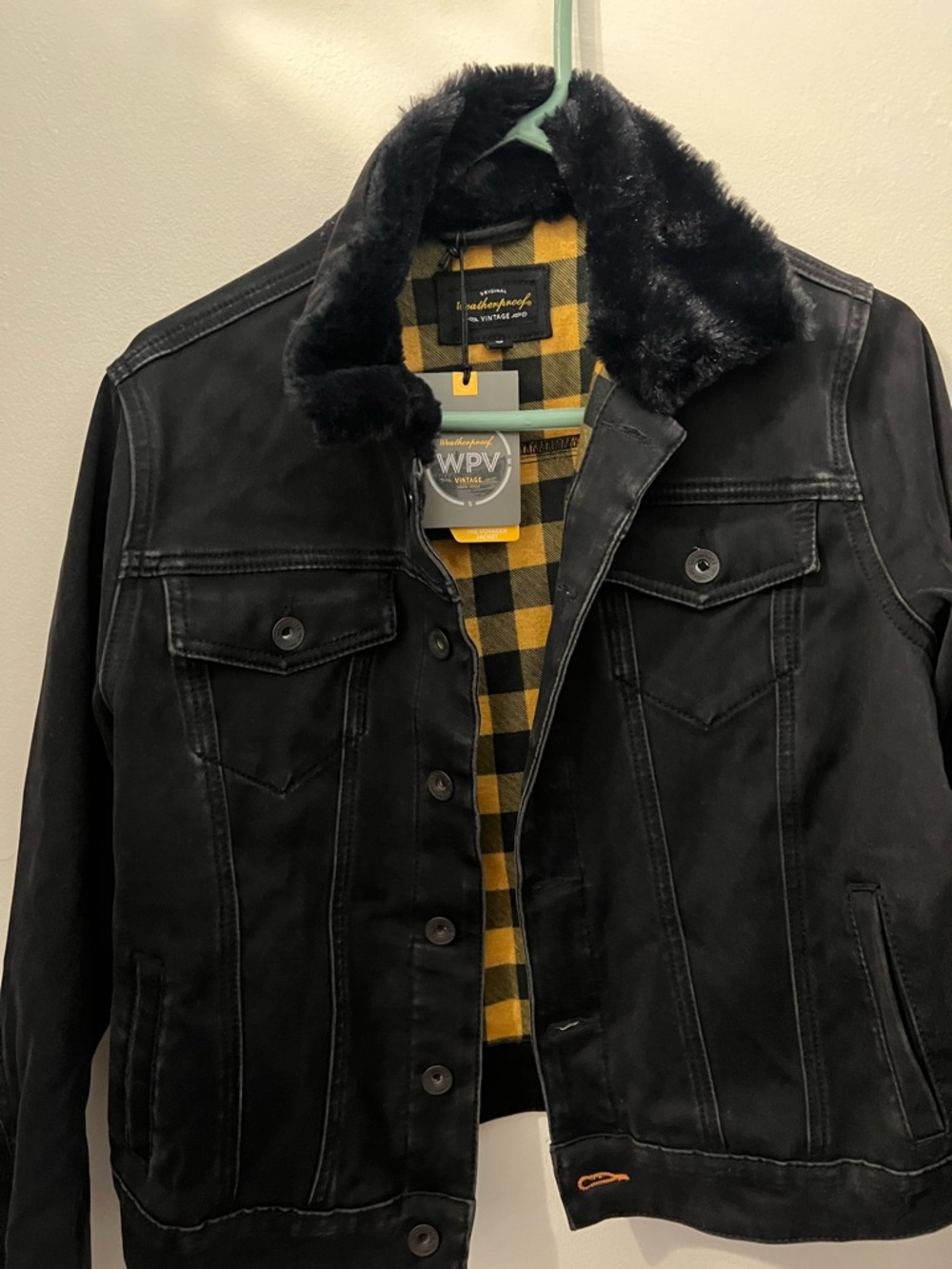 Weatherproof Vintage Voyager Black Denim Jacket Small NWT